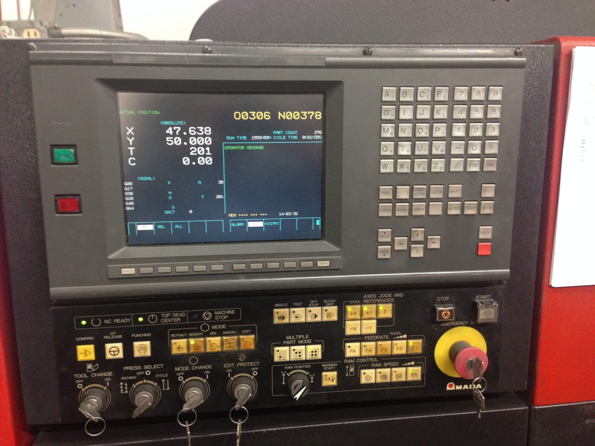 22 Ton Amada Vipros 255 CNC Turret Punch, 1998 - Fanuc 18P CNC Control, 31 Stations - Image 7