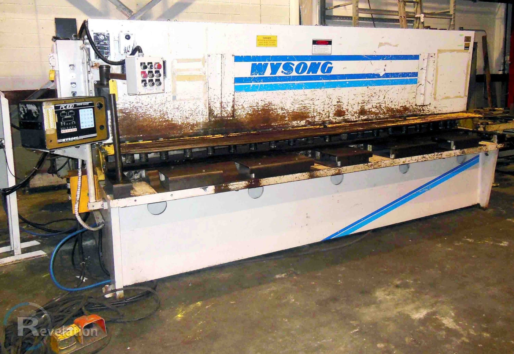 1/2" x 12' Wysong H-5012 Shear, 1995 - 3 Axis Backgauge, Power Table, Auto Conveyor Stack