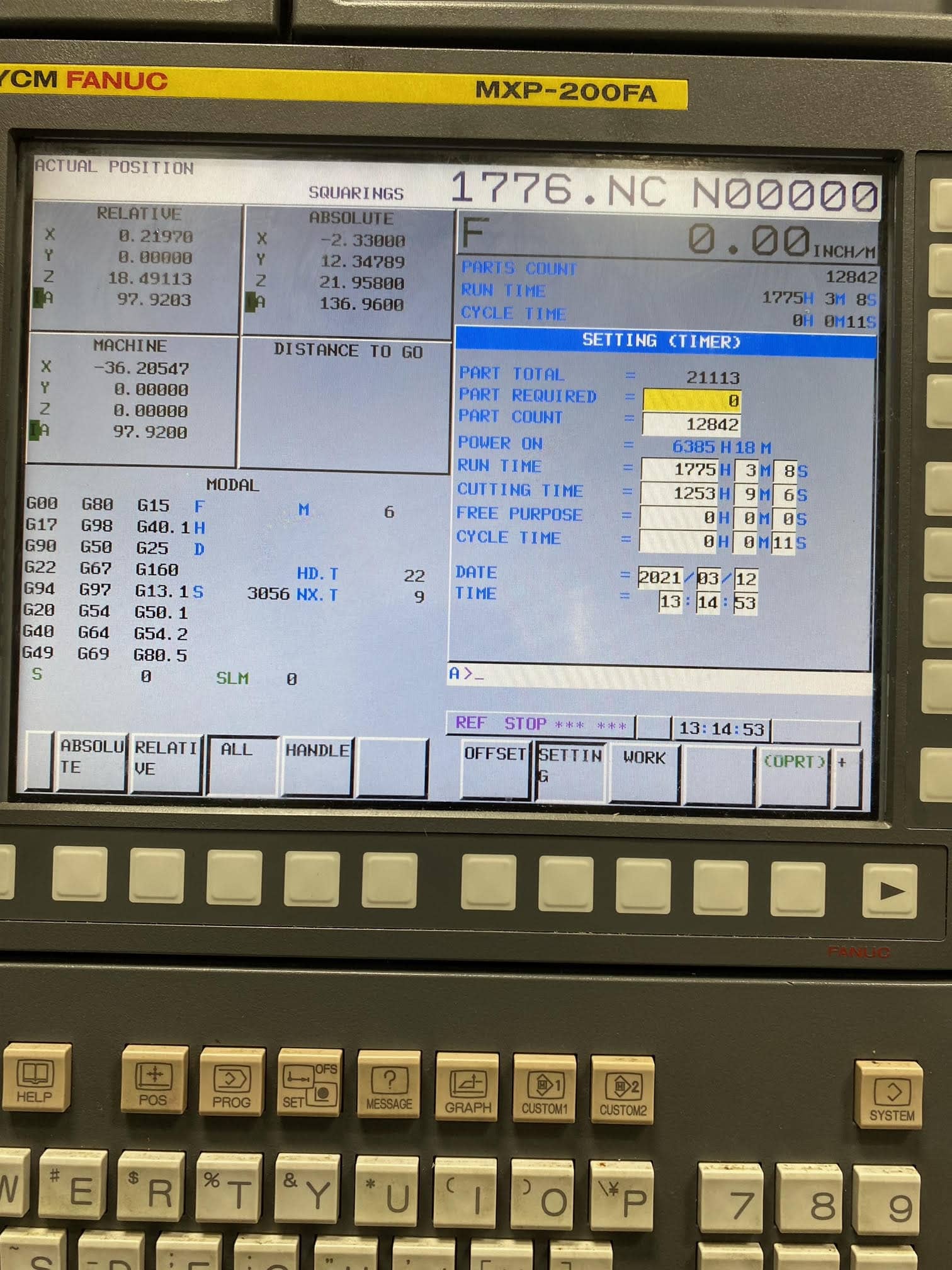 YCM NXV 1020A VMC, 2017- 4th Axis, Renishaw Probe, Fanuc, Low Hours - Image 5