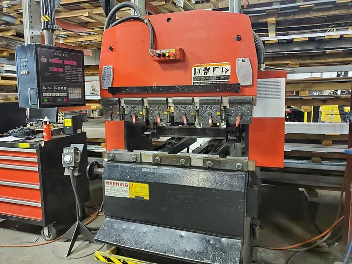 35 Ton X 4' Amada RG-35S CNC Press Brake, 1998 - NC9EX-II Control, (2) Finger Assemblies, Full Set of Punch Holders - Image 2