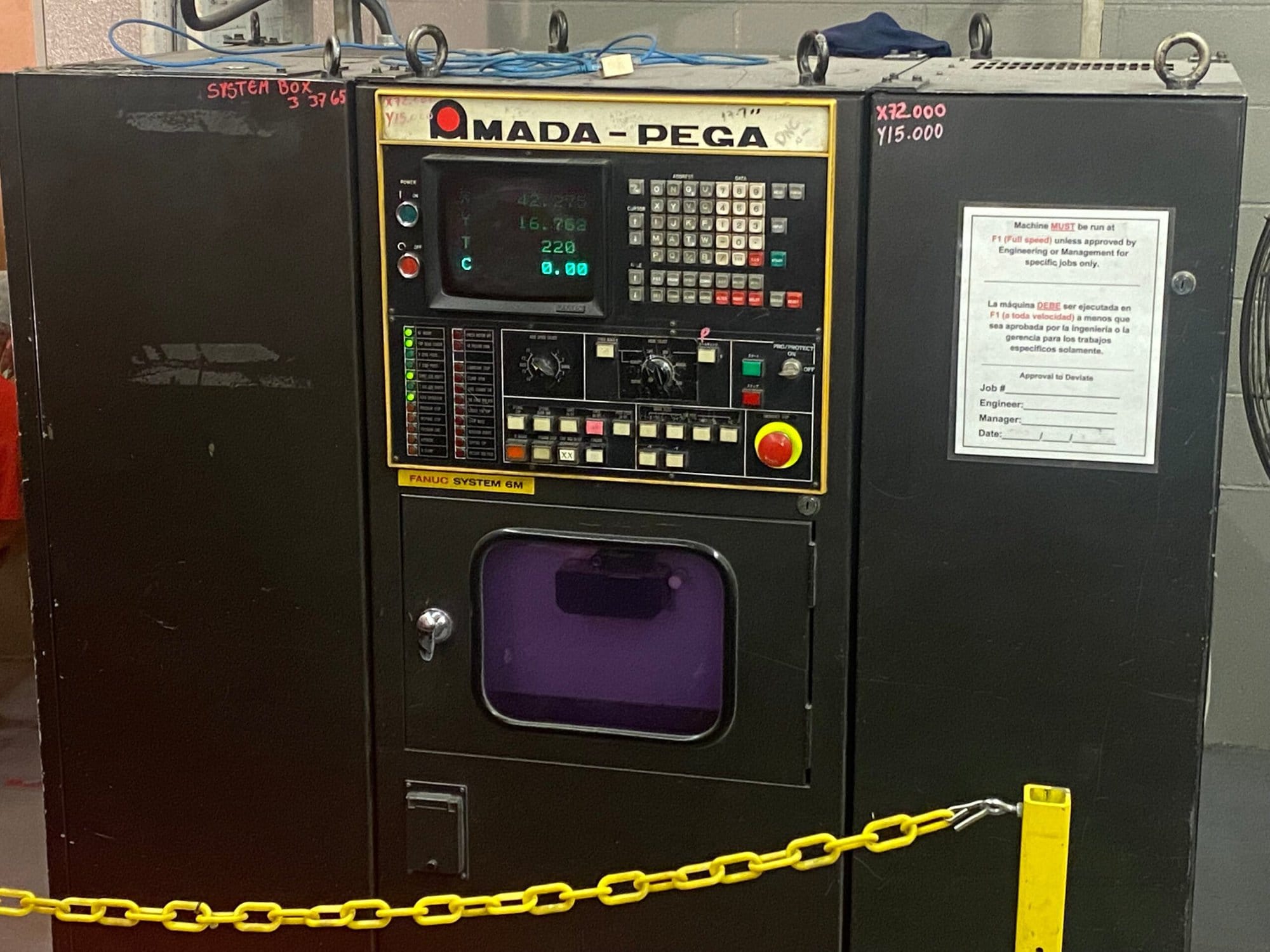 33 Ton Amada Pega 357 Turret Punch, 1985 - 58 Station, 2 Auto Index - Image 2