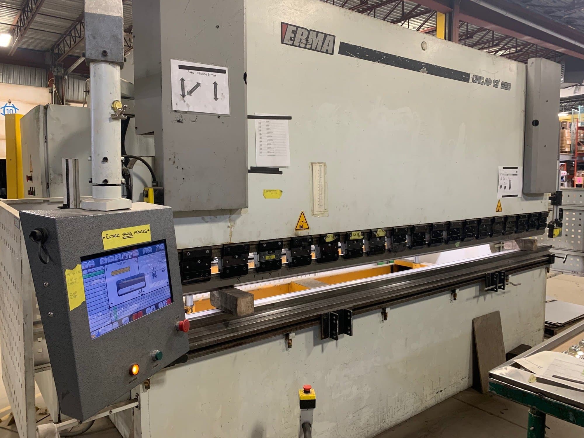 220 Ton x 13' Ermak CNCHAP Press Brake, 2006 - Upgraded Touch Screen Control, Tooling Included