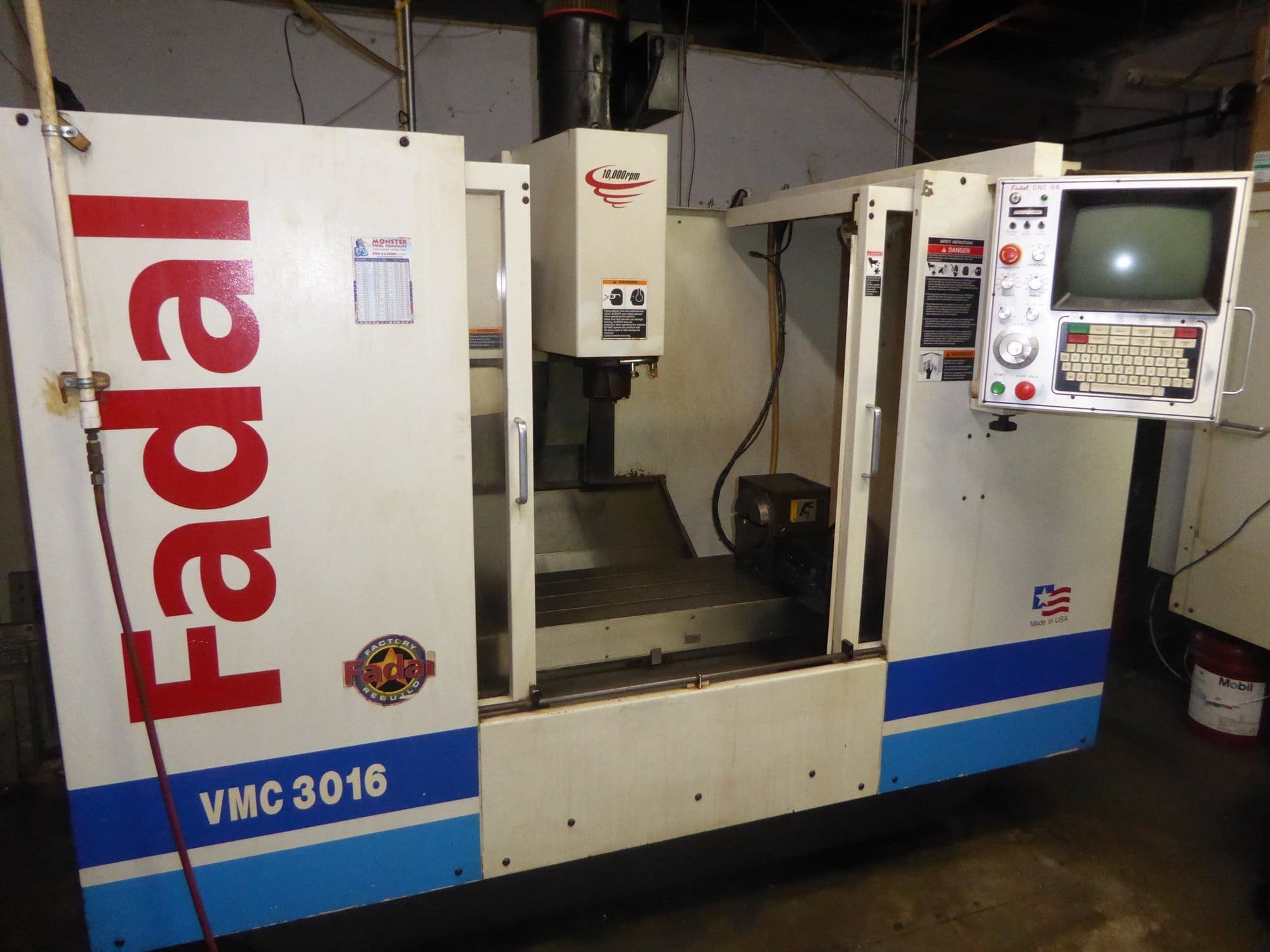 Fadal 3016 VMC, 2001 - 4th Axis, 10,000 RPM