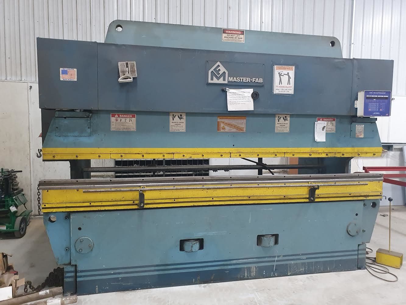 175 Ton x 12' Master-Fab PAB 175-12 CNC Press Brake, 1986- Automec CNC Backgauge, Tooling Included