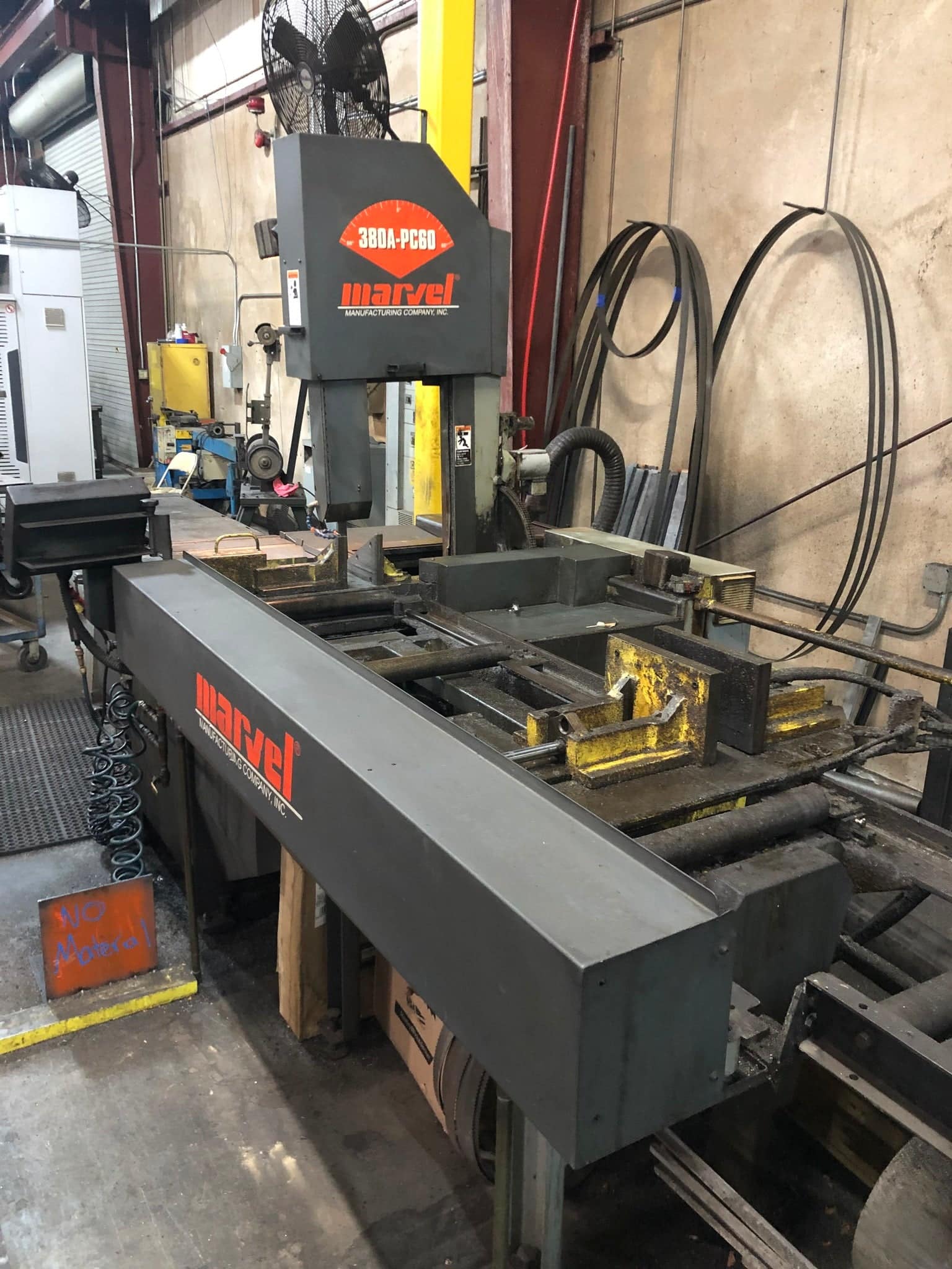 15" x 20" Marvel 380A-PC3-60 Automatic Vertical Band Saw, 2011- Auto Indexing, Hydraulic High Speed, 1.25" Blade Width