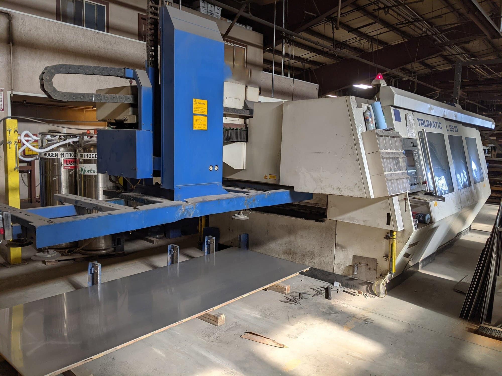 2000 Watt Trumpf Trumatic L2510 Laser, 2005 - 4'X10' Table