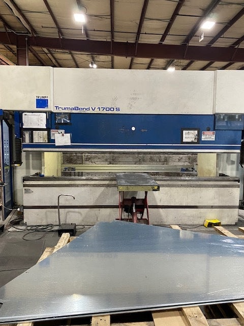 187 ton x 13' Trumpf Trumabend V1700S CNC Press Brake, 2006 - 6 Axis Back Gauge