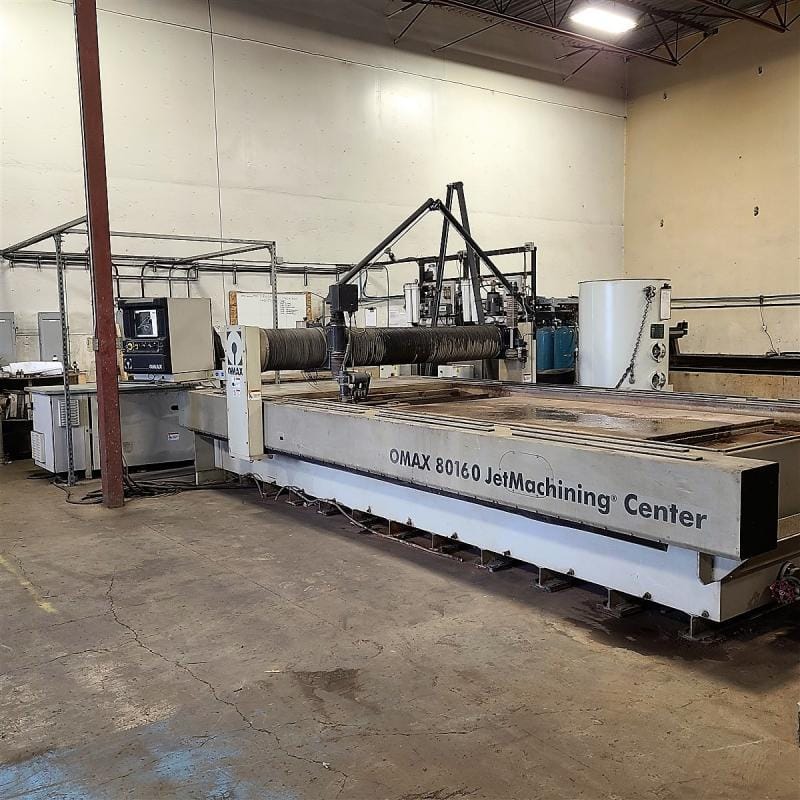 6' X 13' Omax 80160 JetMachining Waterjet, 2008- Tilt A Jet, Low Hours