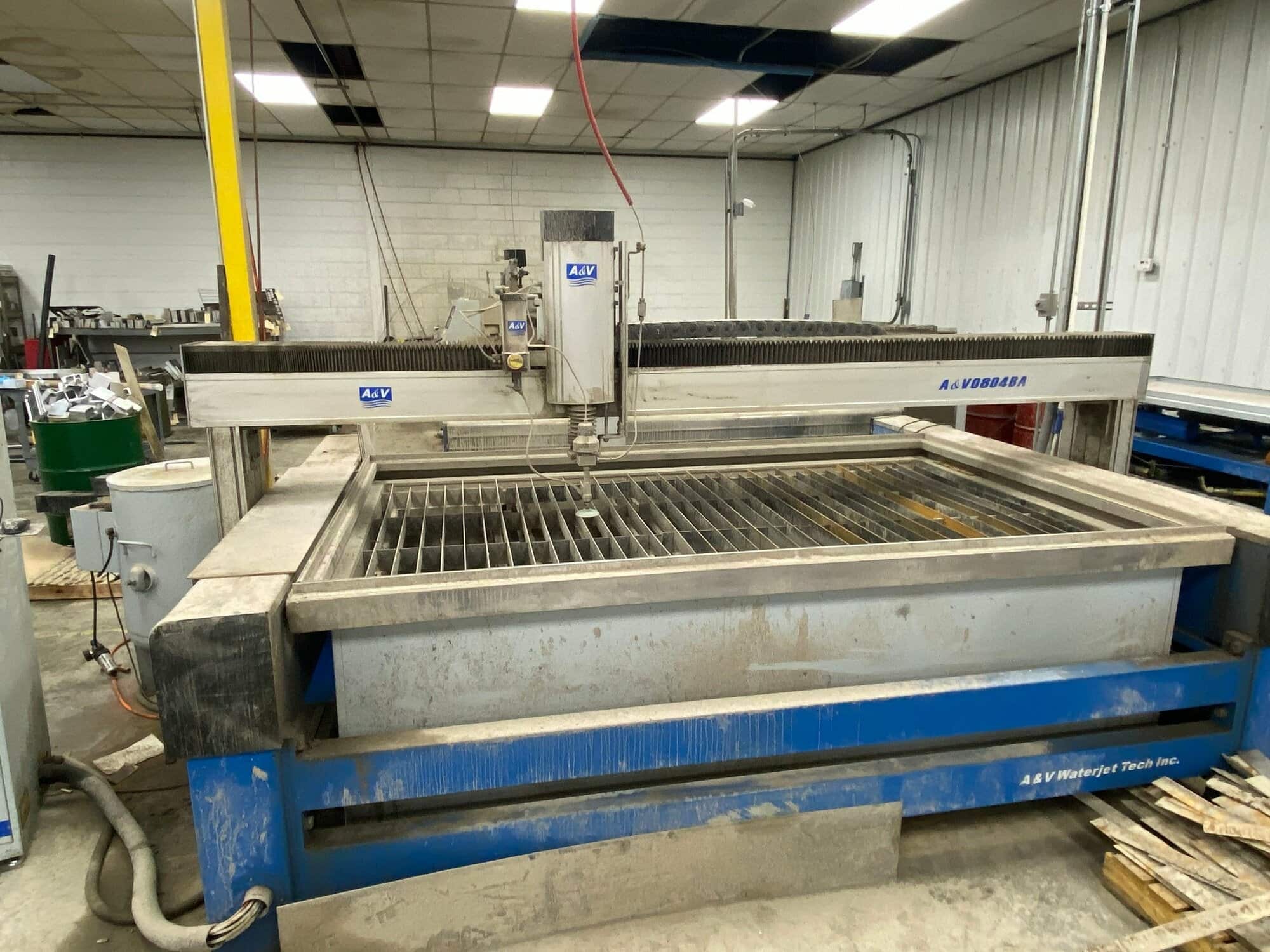 4'x8' A&V 0804BA Waterjet, 2016 - 55,000PSI, Intensifier Just Rebuilt