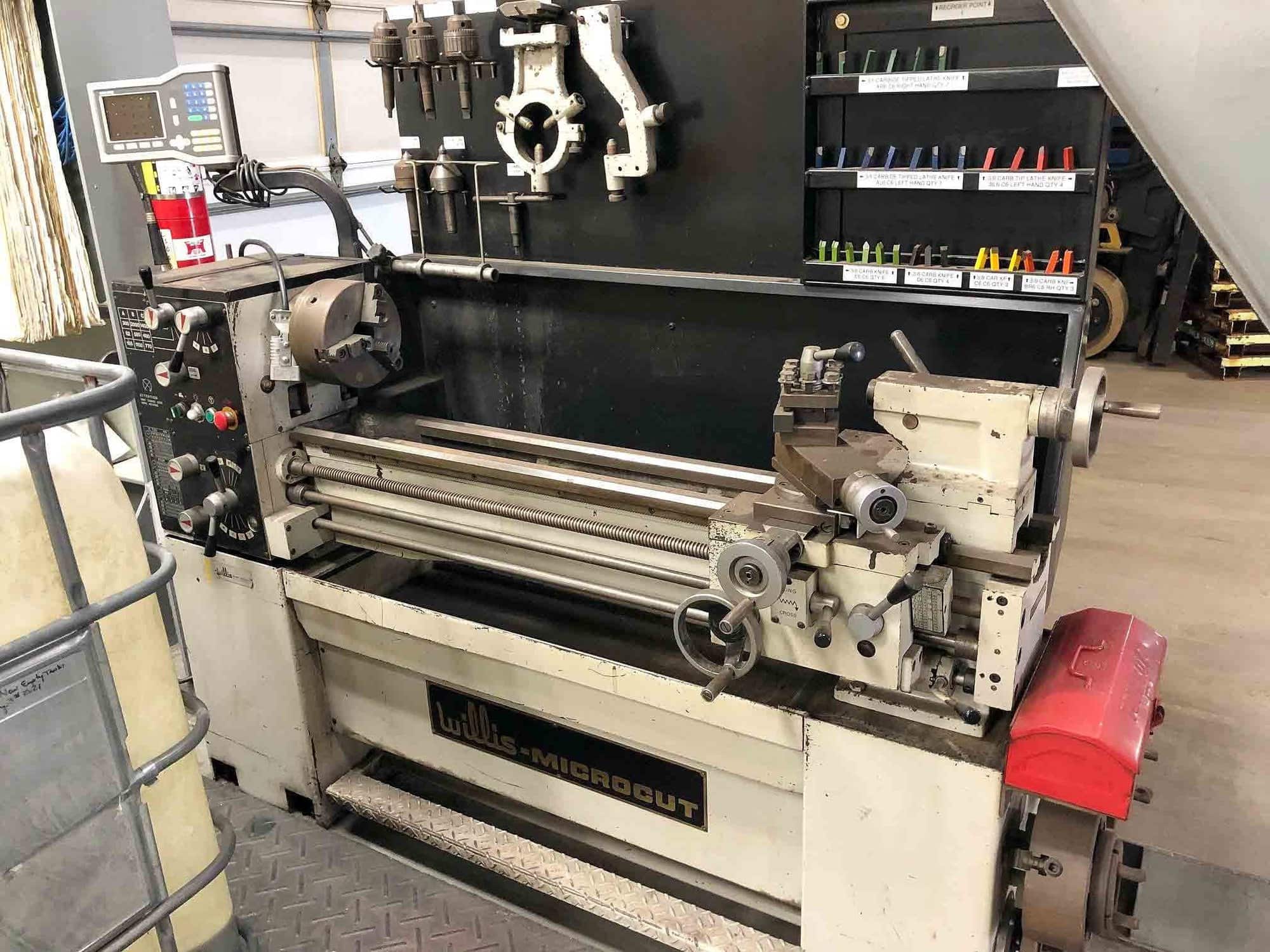 Willis Microcut 1440E Engine Lathe- Rests, Chucks, Centers, DRO