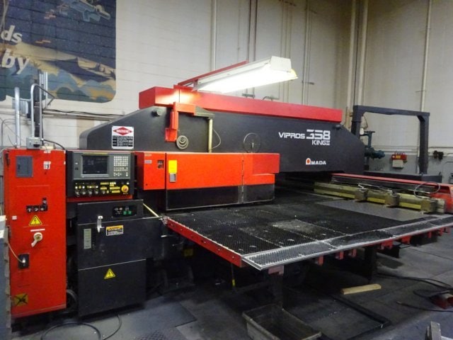 33 Ton Amada Vipros 358 King II CNC Turret Punch, 1999- Fanuc 18P CNC Control