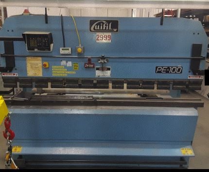 110 Ton x 10' Guifil PE 30/100 CNC Press Brake, 1989 - Automec 1000 CNC Control, Light Curtains, and Tooling Included