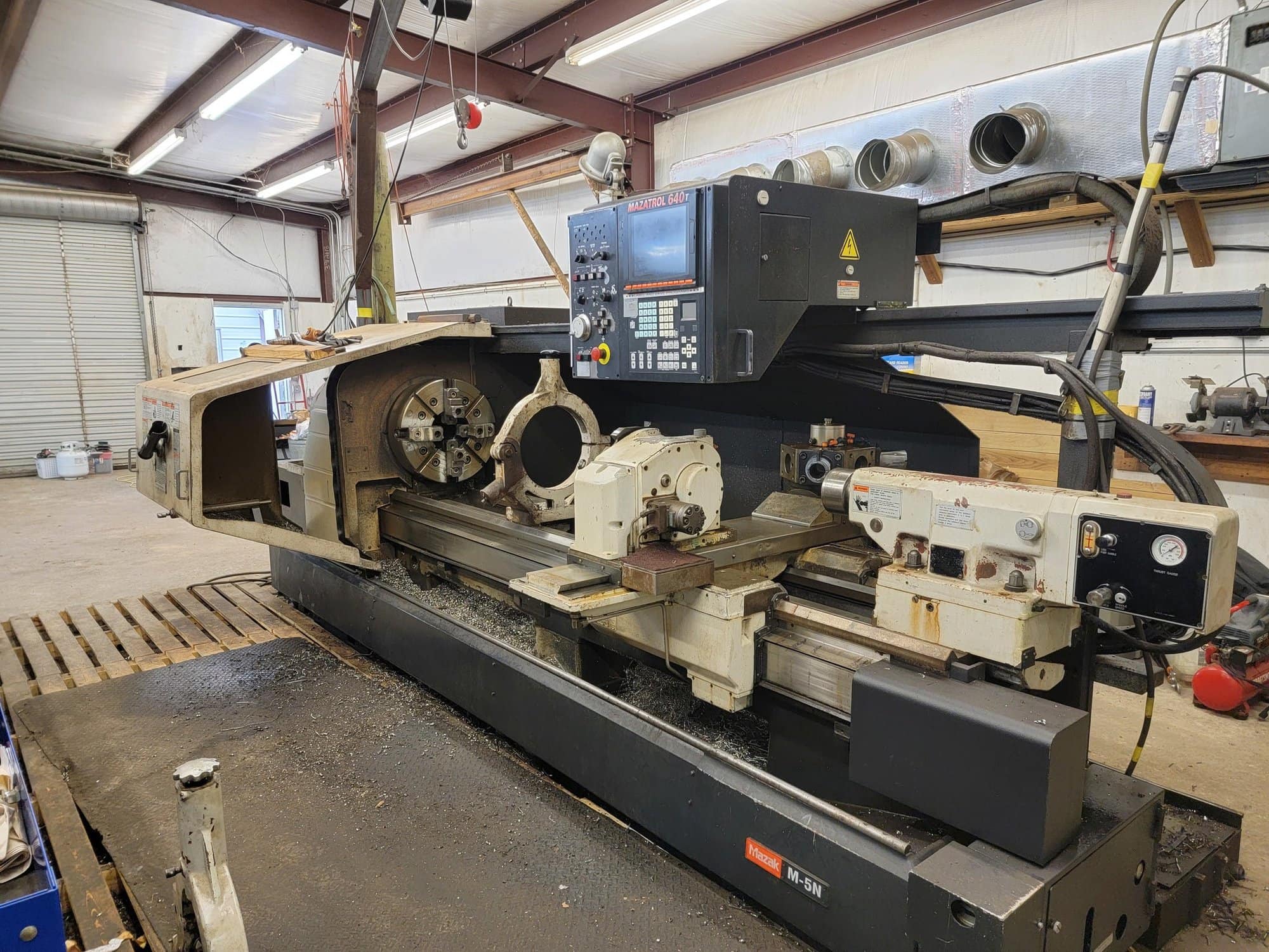 Mazak M5 CNC Lathe, 2007 - Steady Rests, Mazatrol 640T Control, 7.15" Spindle Bore