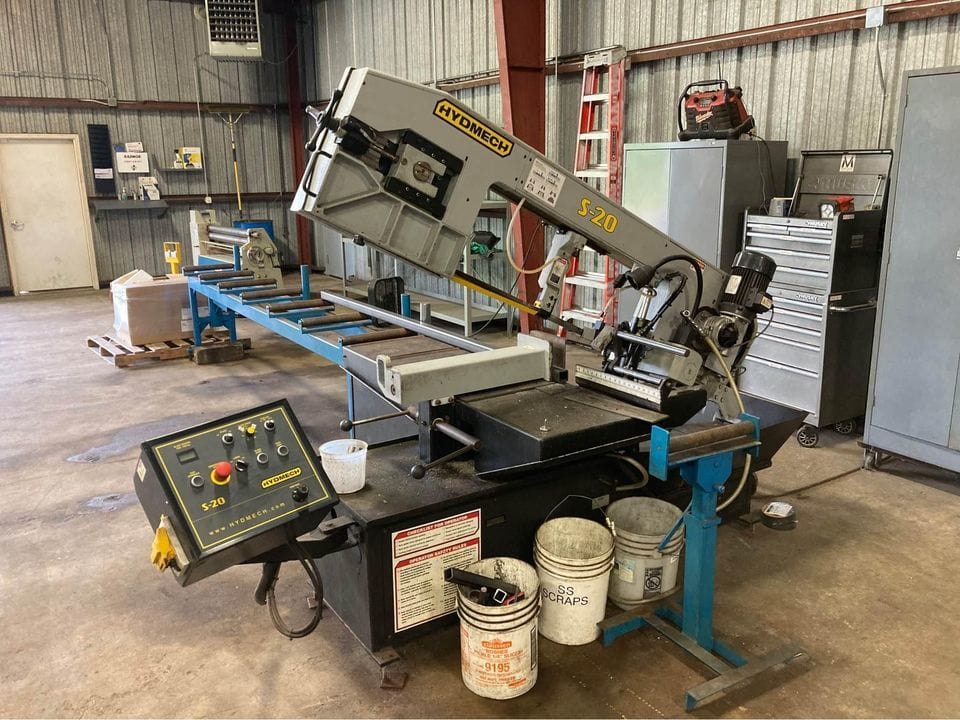 13" X 18" Hydmech S-20 Horizontal Band Saw, 2017 - Roller Bed Included, Low Hours