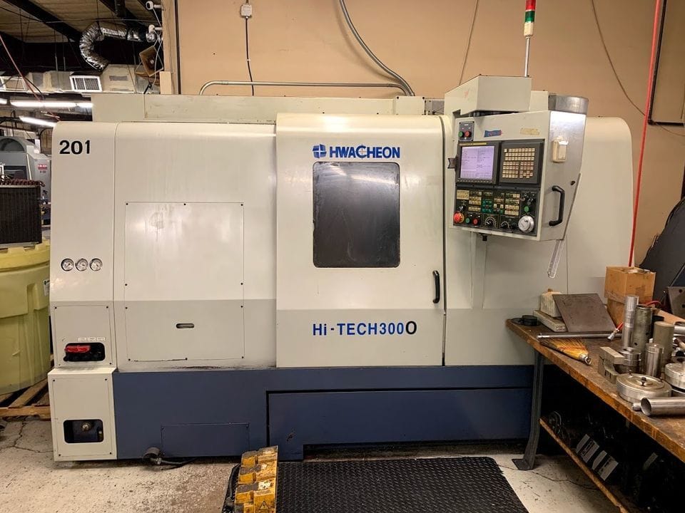 Hwacheon Hi-Tech 300 CNC Lathe, 2004 - Live Tooling, Tailstock, Tool Setter