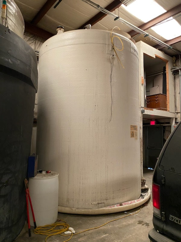 8000 Gallon Vertical White Fiberglass Tank, 2004