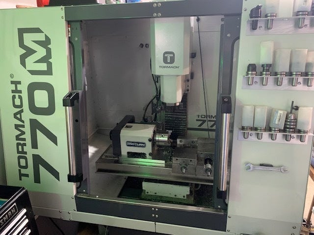 Tormach 770M Mill, 2018 - RapidTurnTM Chucker Lathe Accessory, 4th Axis Capable, Full Enclosure