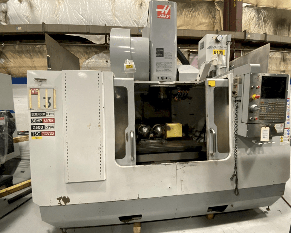 Haas VF-3YT/50 VMC, 2007 - Ext. Z-Axis, 2-Speed Gearbox, 4th Axis