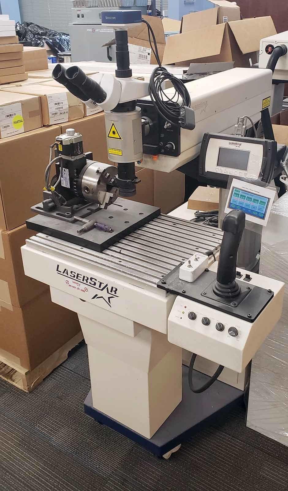 LaserStar Fiber Laser Welder Model 514-886-450-1-120, 2018 - 450 Watts, Trinocular Scope, Camera, Rotary Chuck