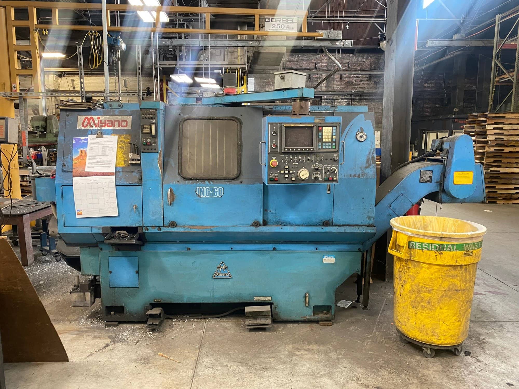 Miyano JNC-60 CNC Lathe, 1986 - Fanuc Control, Chip Conveyor