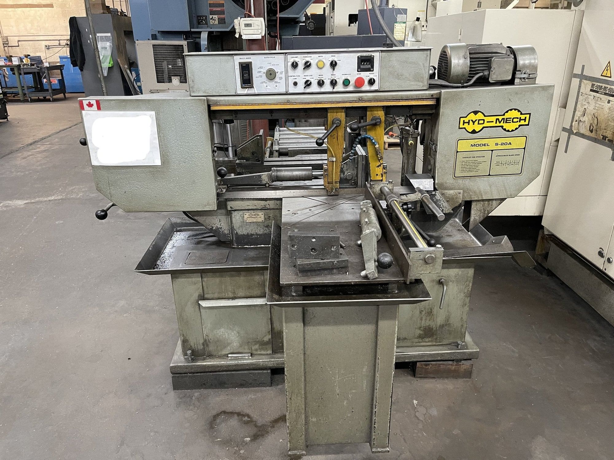 13" X 18" Hydmech S20A Horizontal Automatic Mitering Band Saw, 1990's