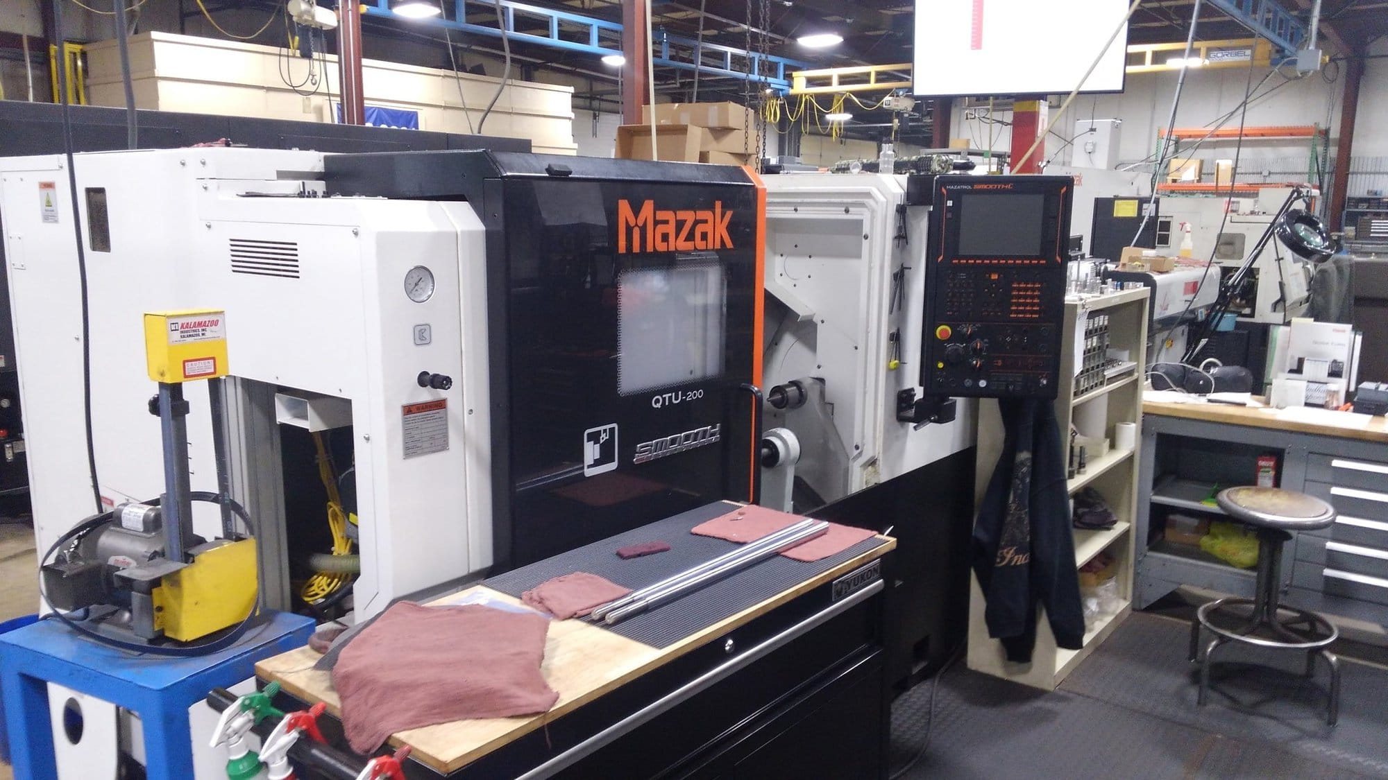 Mazak QTU 200 CNC Lathe 2018 - Parts Catcher, Low Hours, High Pressure Coolant