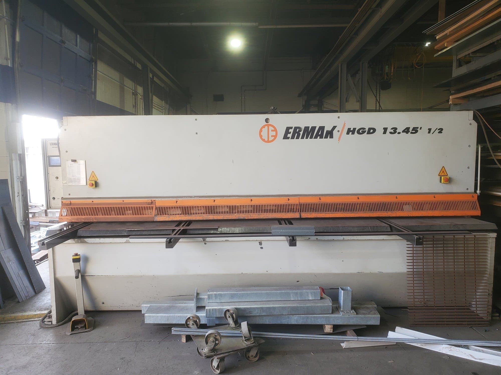 1/2" x 13' Ermak HGD Swing-Beam Shear, 2014- CNC Adjustable Blade Gap, Pneumatic Rear Sheet Supports