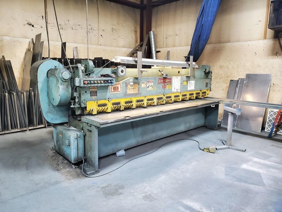 3/16" x 12' Lodge and Shipley Model 0312-SL Mechanical Shear- Programmable Backstop.