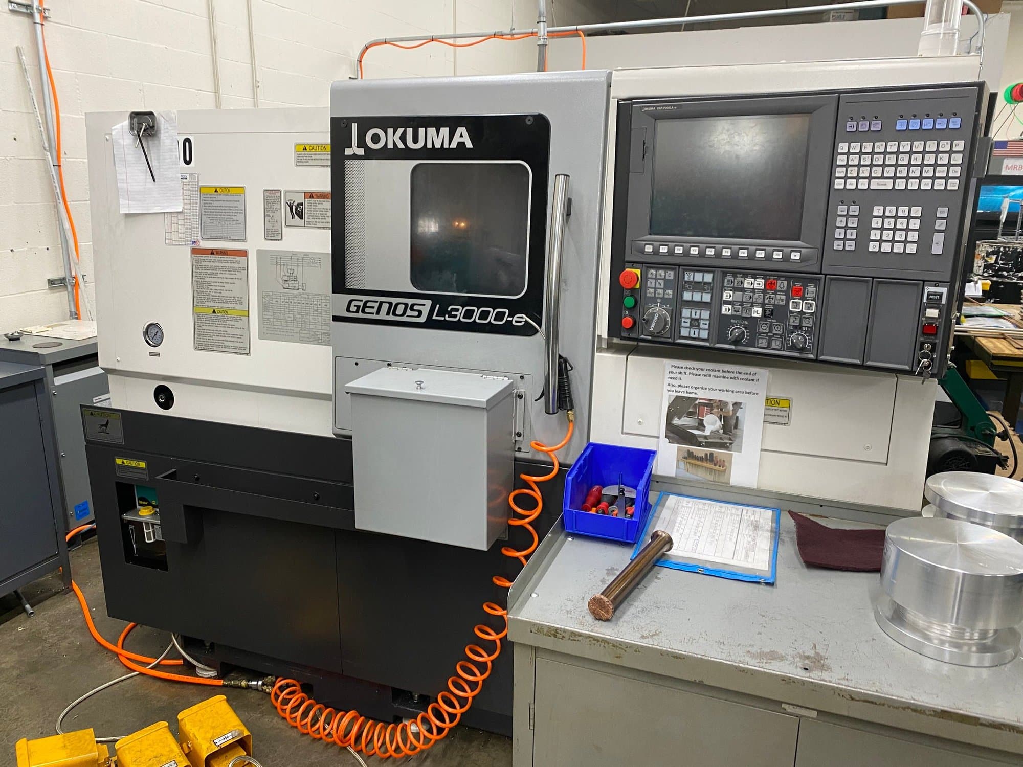 Okuma Genos L3000-E CNC Lathe, 2019 - Low Hours