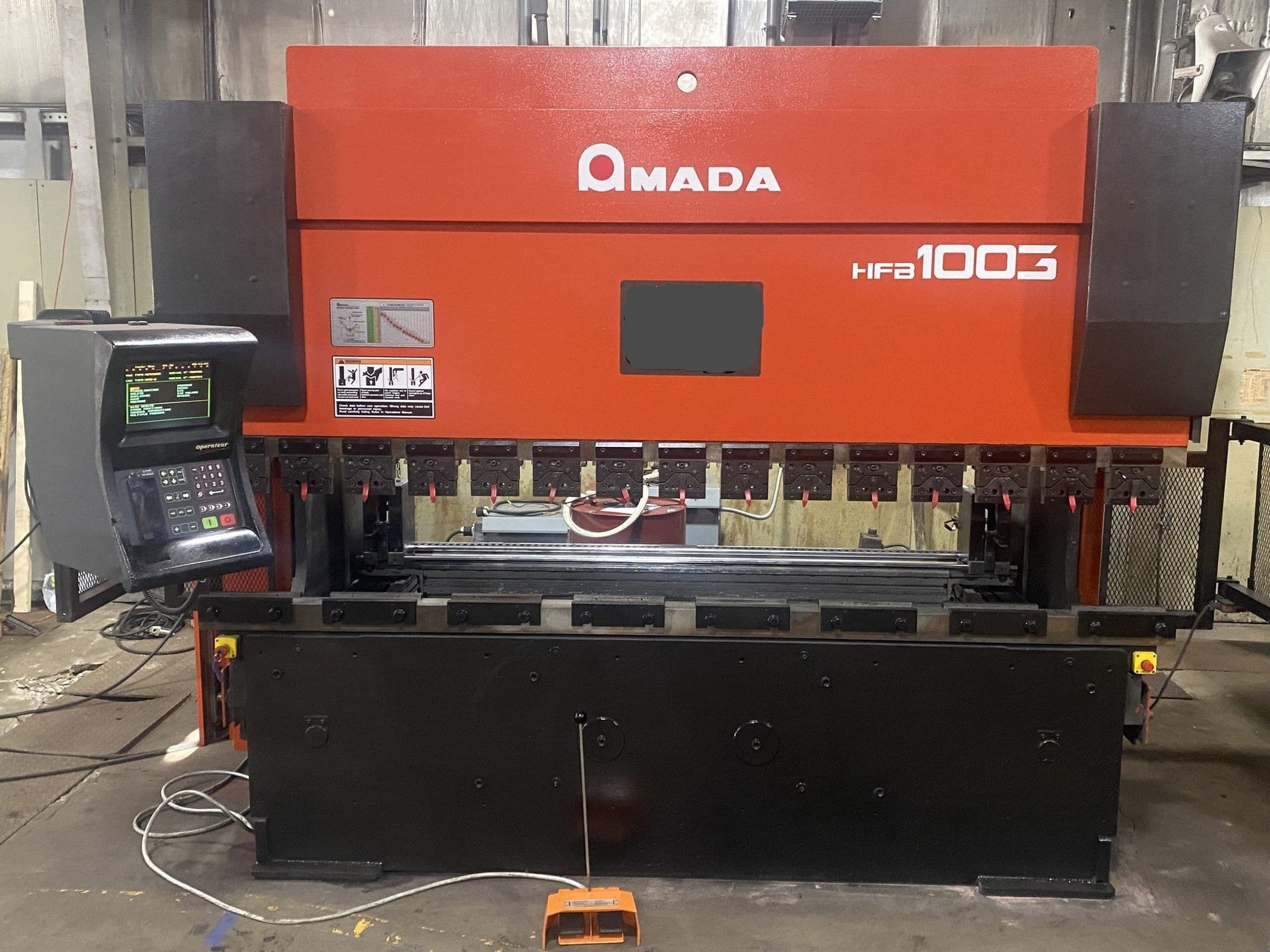 110 Ton x 10' Amada HFB 1003 Press Brake, 1998 - 6 Axis Backgauge (Refurbished)