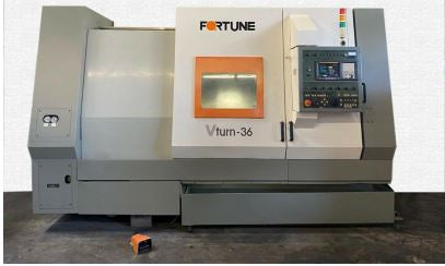 Fortune V-Turn 36 CNC Lathe, 1994 - Tailstock, Fanuc Oi-TB Control, Video Available