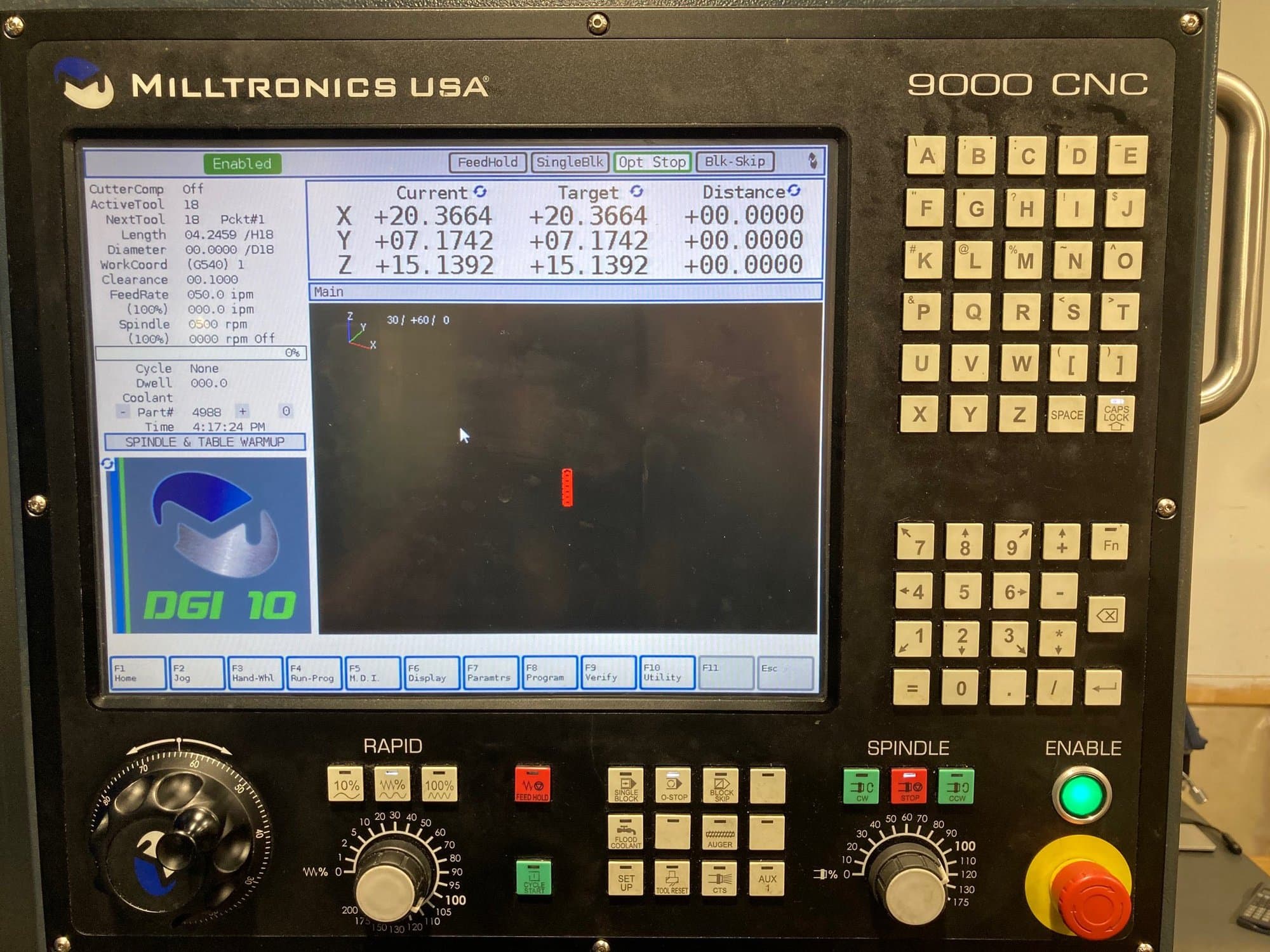 Milltronics VM5020 VMC, 2018 - Thru Spindle Coolant, Rigid Tapping, Renishaw Probing, Milltronics 9000 Control - Image 2
