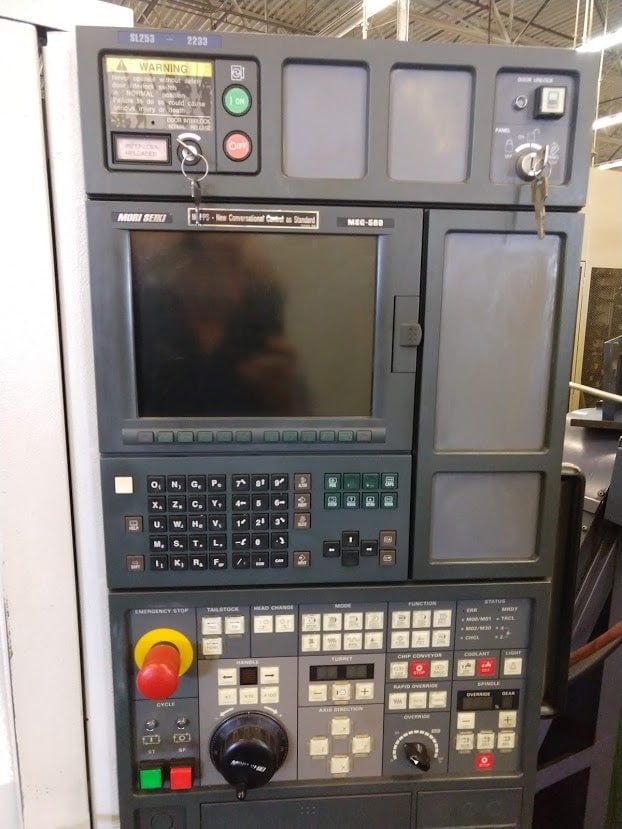 Mori Seiki SL253 CNC Lathe, 2001 - Tailstock, Chip Conveyor - Image 6