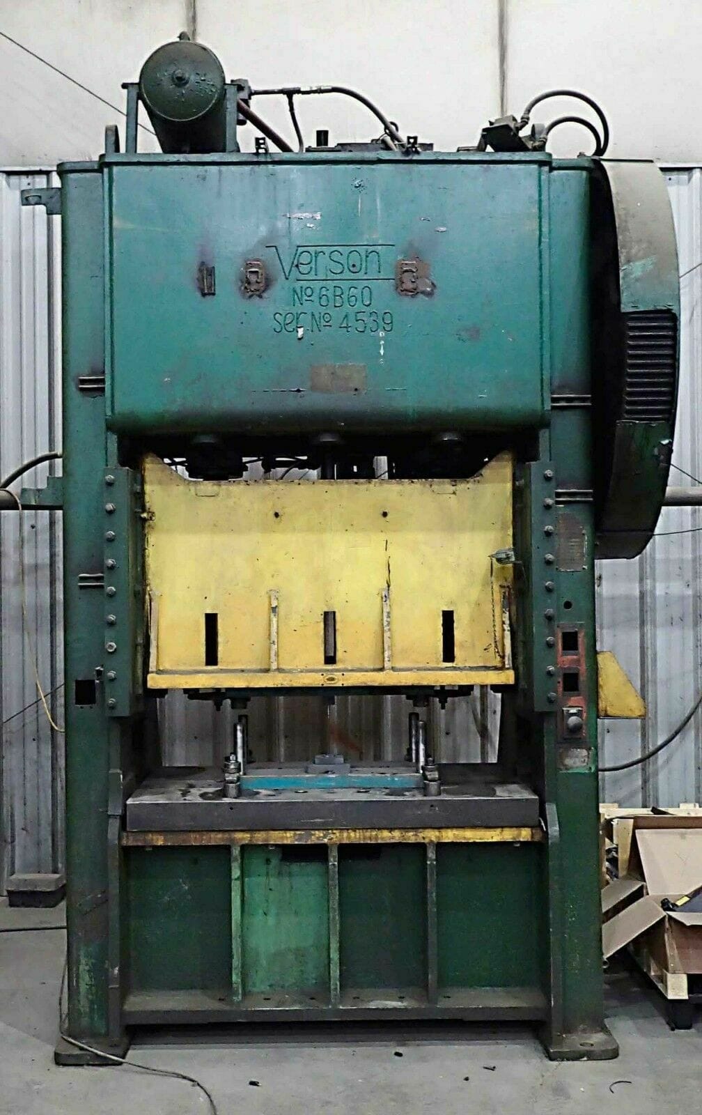 150 Ton Verson Model 6B60 Straight Side Press- 6" Stroke, 16" Shut, Power Ram