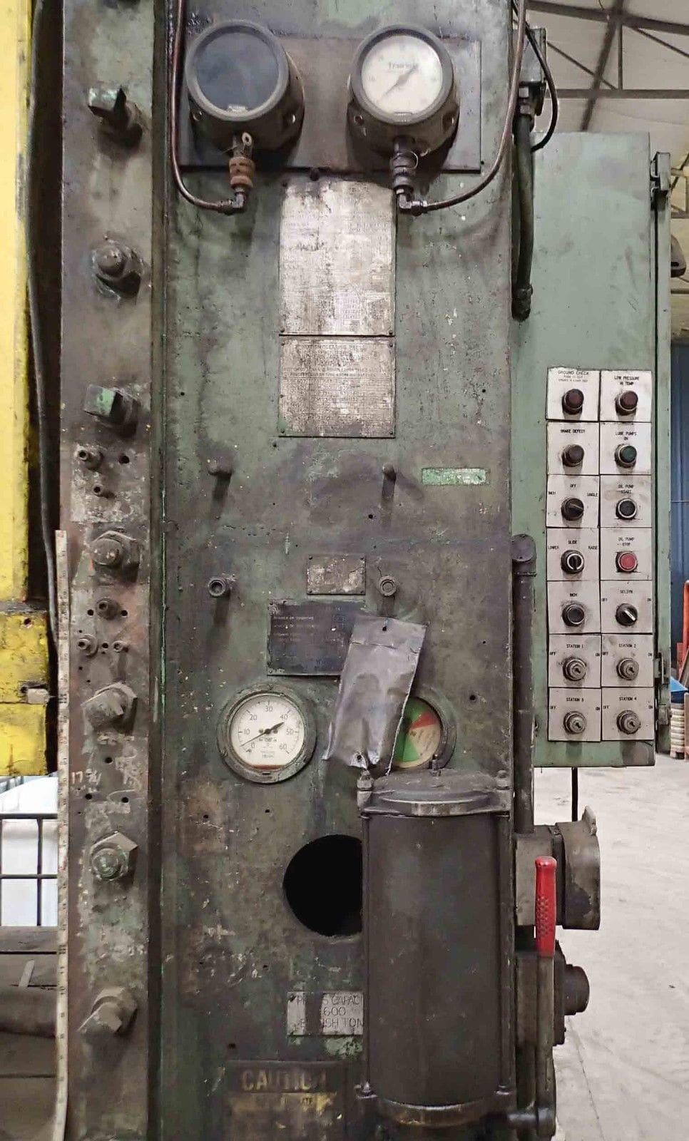 660 Ton British Clearing Model S4-650 108-64 Straight Side Press- 66" x 108" Bed, 18" Stroke, 48" Shut - Image 7