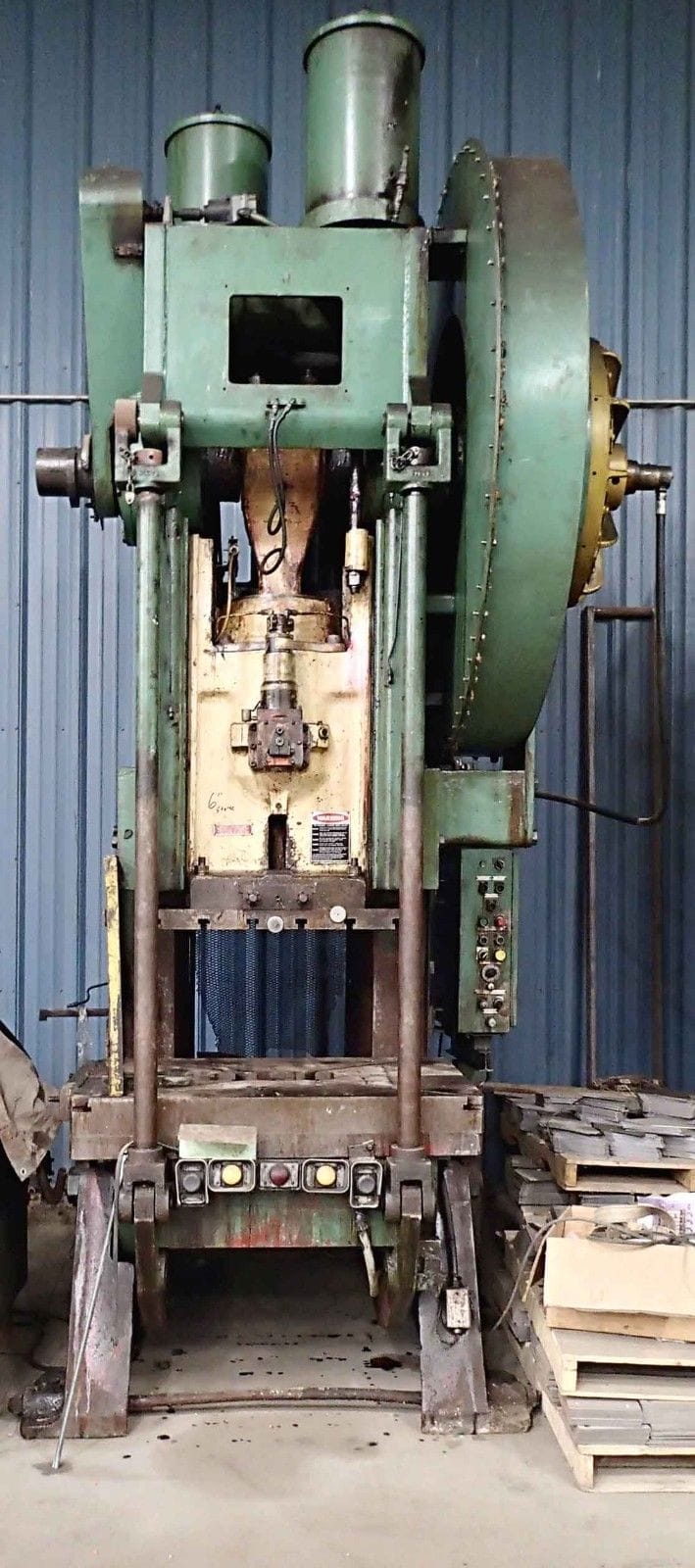 150 Ton Clearing OBI Press, Model 150-P-701- Air Clutch, 6" Stroke, 21.5" Shut