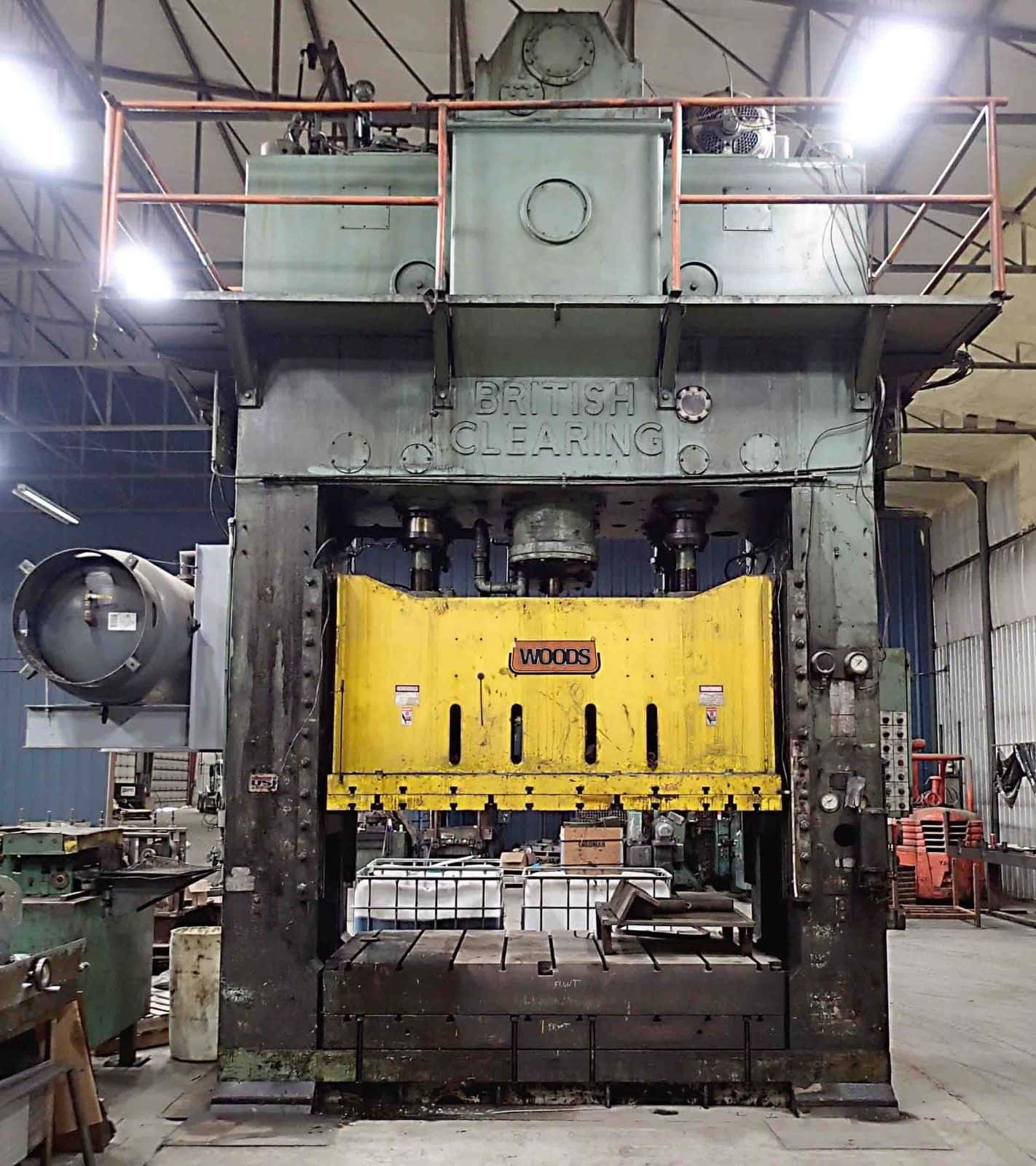 660 Ton British Clearing Model S4-650 108-64 Straight Side Press- 66" x 108" Bed, 18" Stroke, 48" Shut