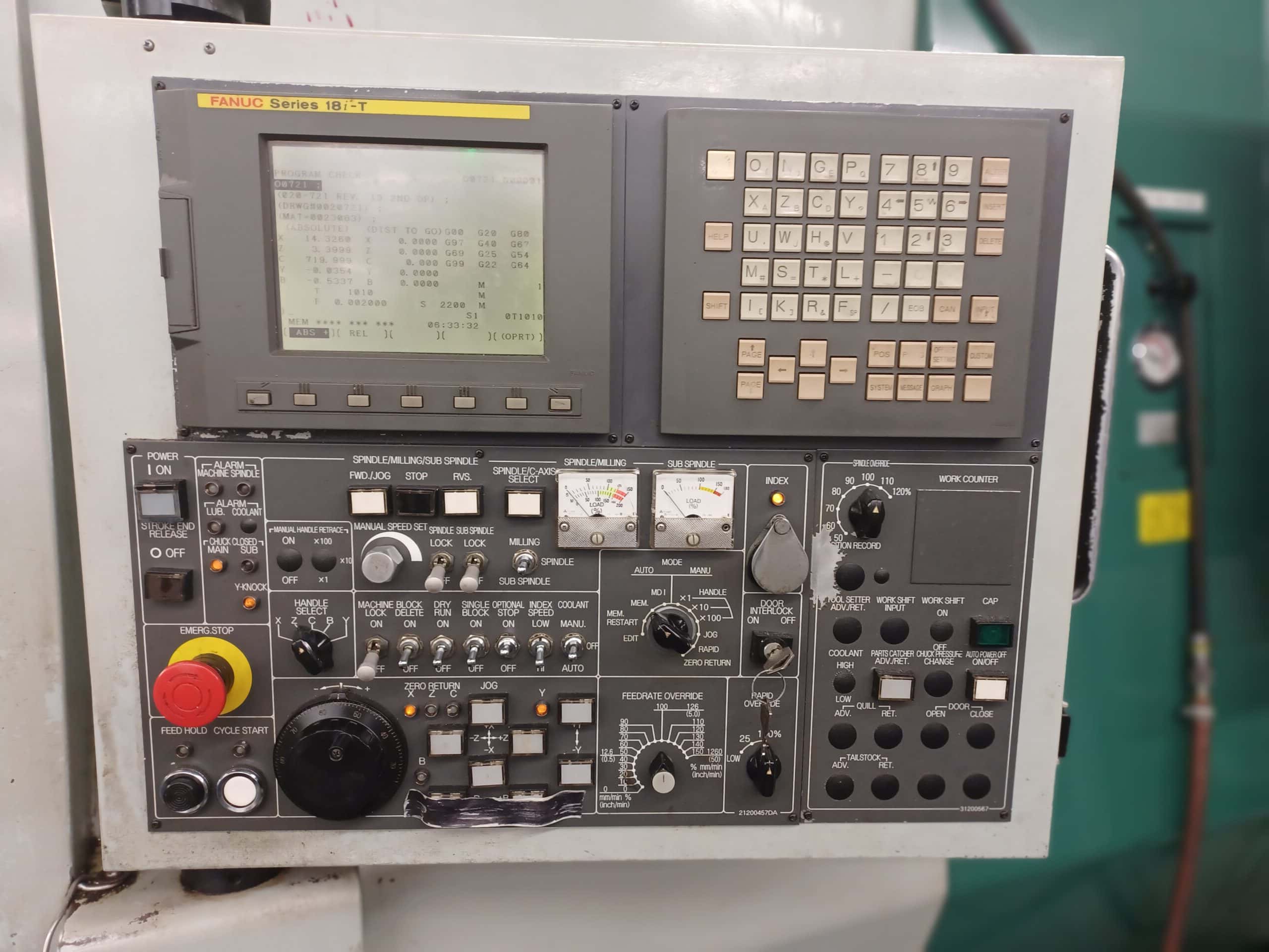 Nakamura SC300 CNC Lathe, 2002 - Known Issues, Live Tooling, Sub-Spindle, Tailstock - Image 2