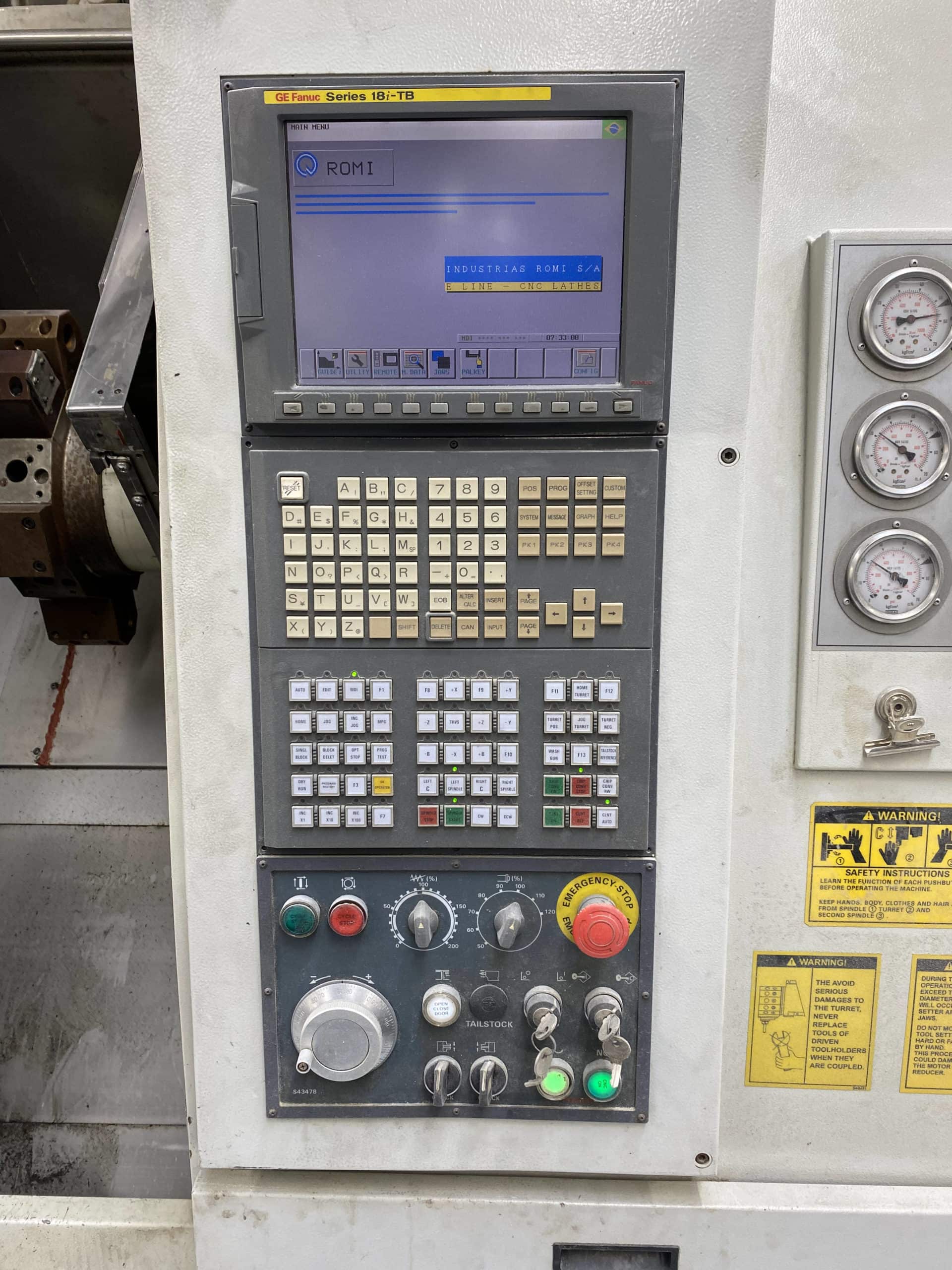 Romi E 320B CNC Lathe, 2005- Fanuc 18iTB, Live tooling, Sub Spindle - Image 5