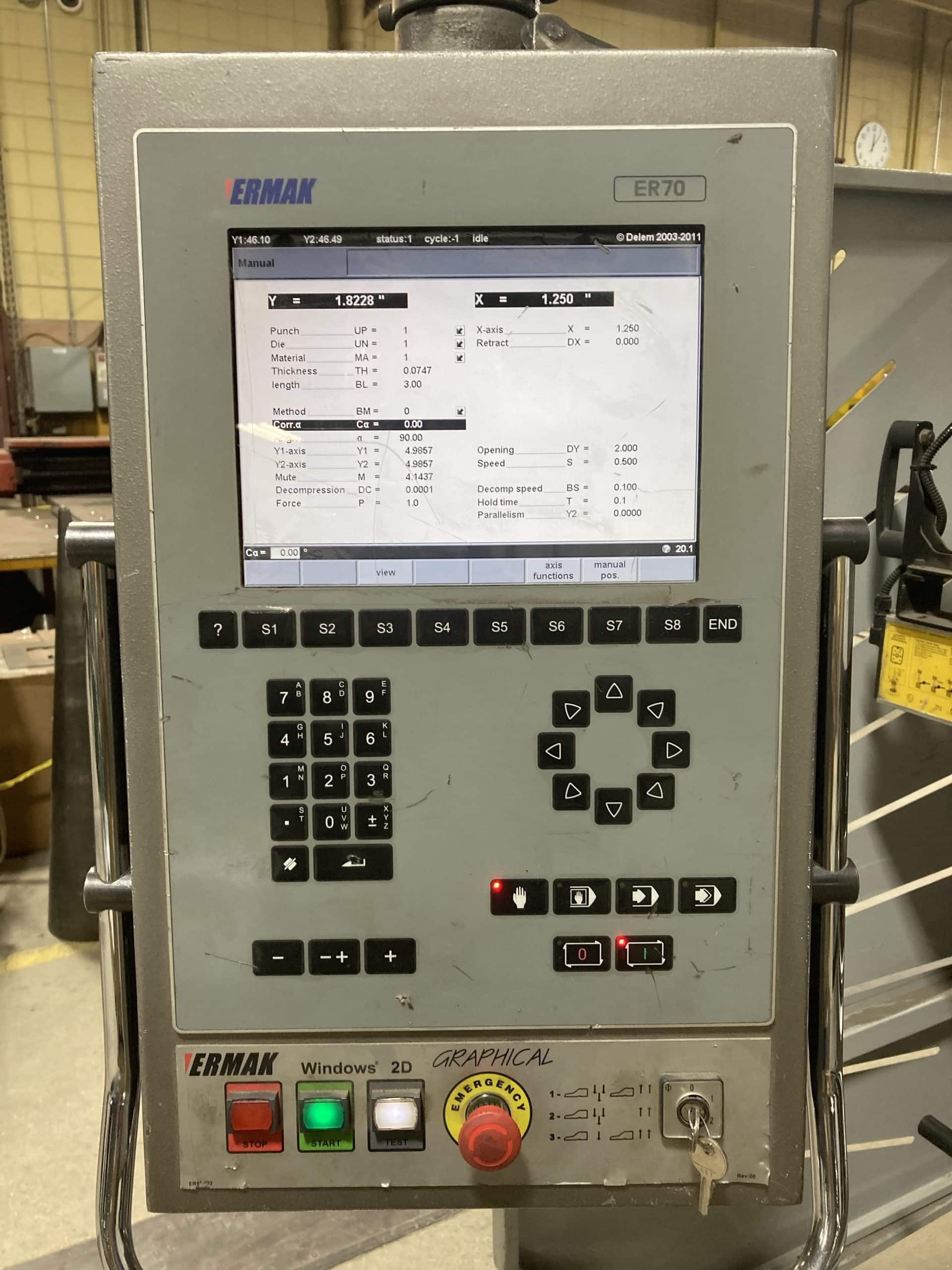 176 Ton x 10' Ermak CNC HAP 10-176 Press Brake, 2011- Manual Crowning - Image 3