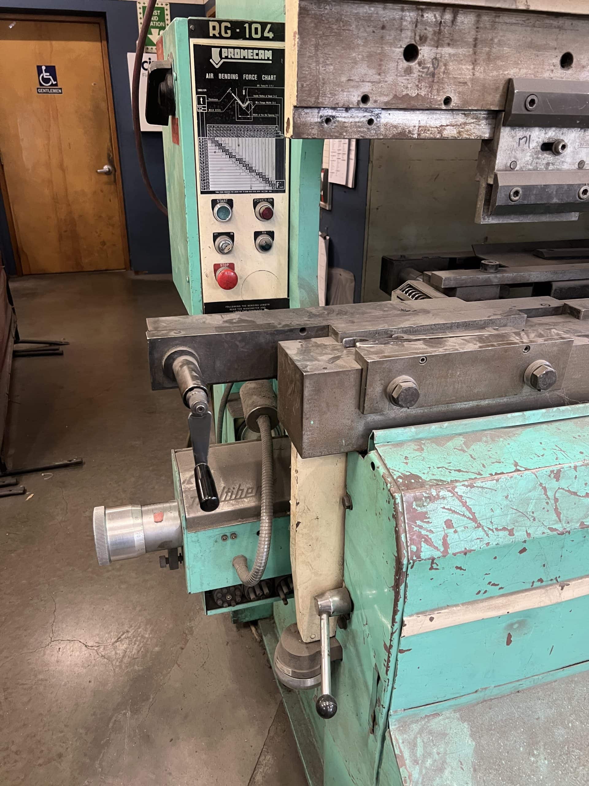 100 Ton x 13' Promecam (Amada) RG-104 Hydraulic Press Brake, 1977 - Flush Floor Design, Lot's of Tooling Included - Image 2