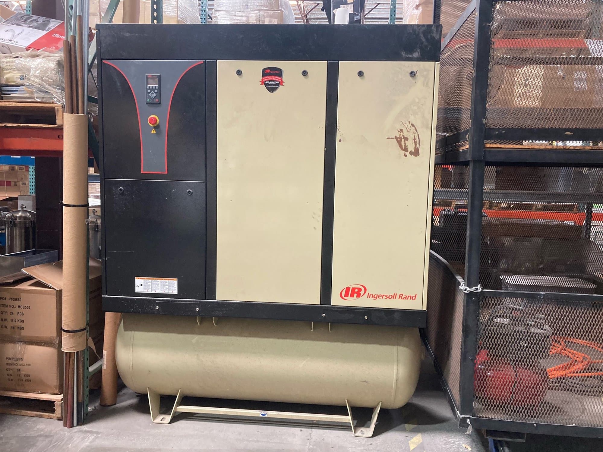 Ingersoll Rand IRN30H-CC-HV 30HP Rotary Screw Compressor, 2014 - 120 Gallon Auxiliary Tank