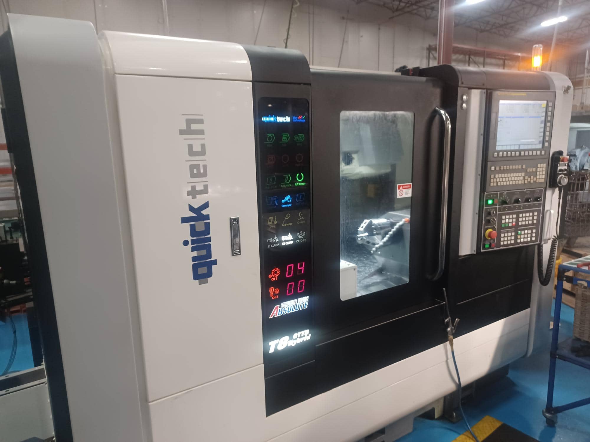 QuickTECH T8 Hybrid Multi-axis CNC Lathe, 2020 - 9-Axis Twin Spindle Turn/Mill Center, Parts Catcher, Tracer 51V Bar Feeder, Fanuc Control