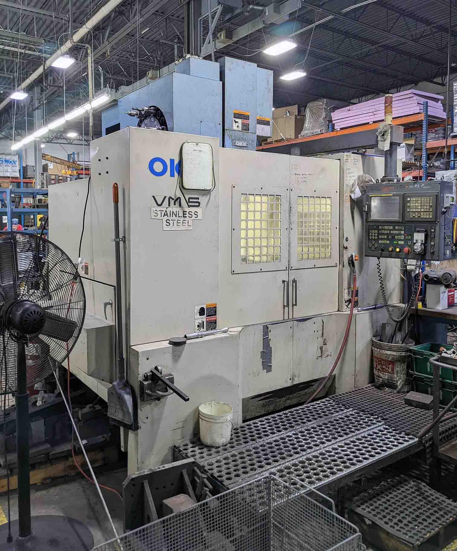 OKK VM-5 VMC, 1997 - Fanuc, Pallet Changer, Box Way, HP Coolant