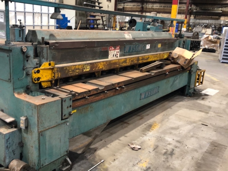 3/16" X 12' Wysong 7-144 Shear, 3 Support Arms, 18 Hold Downs