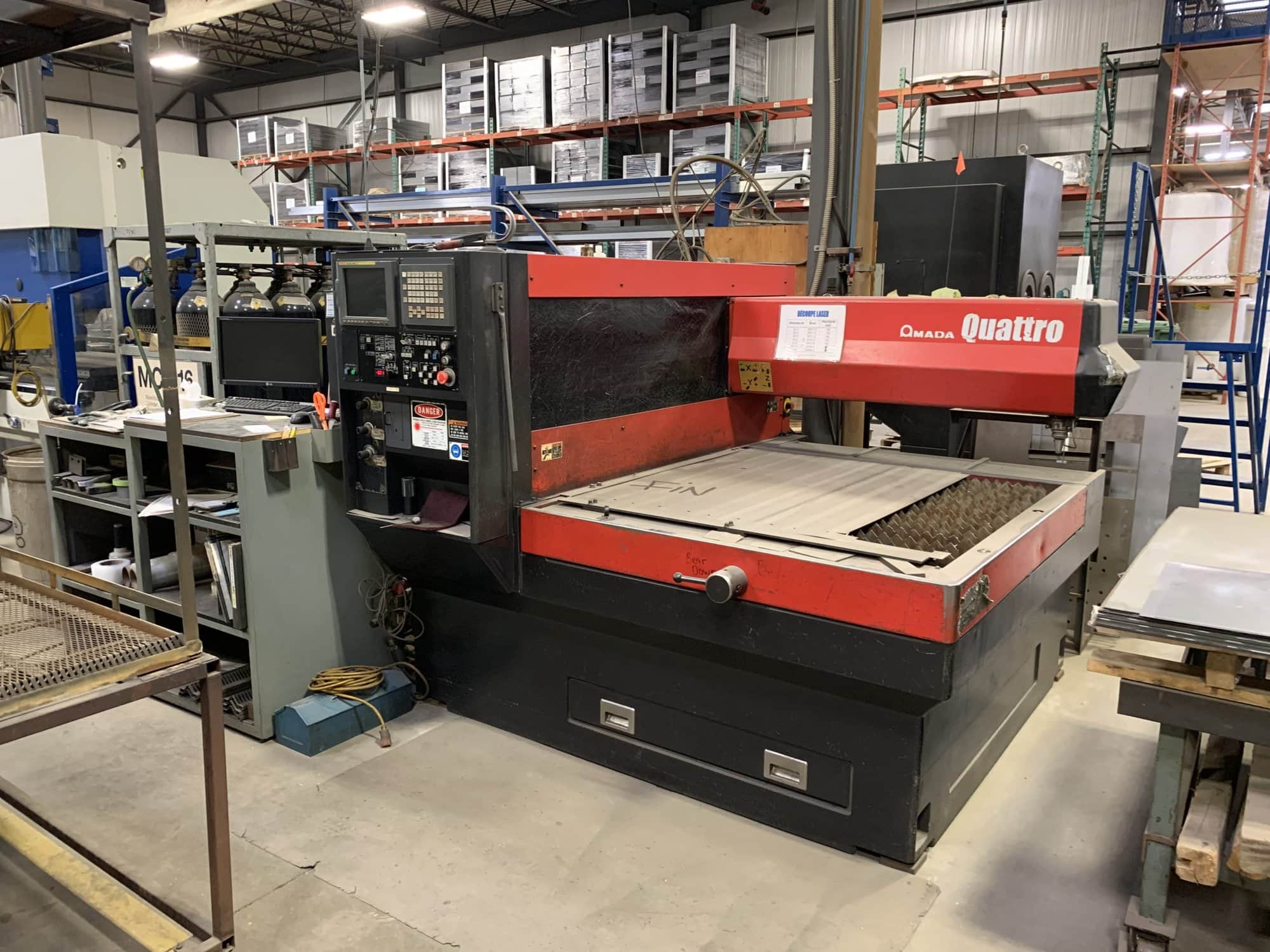 1000 Watt Amada Quattro CO2 Laser, 2003-Available Immediately, 4'x 4' Table