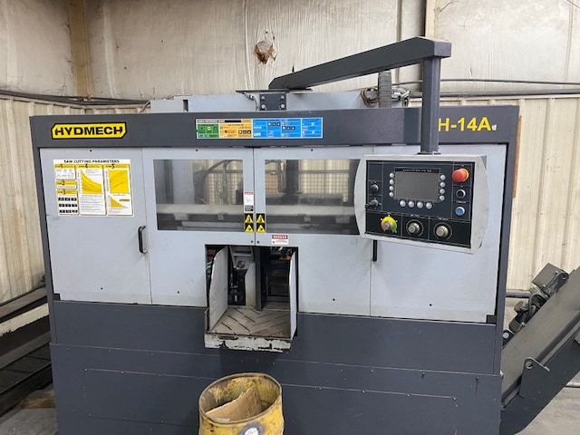14" x 14" Hydmech H-14A Automatic Horizontal Bandsaw, 2015 - Conveyor Included