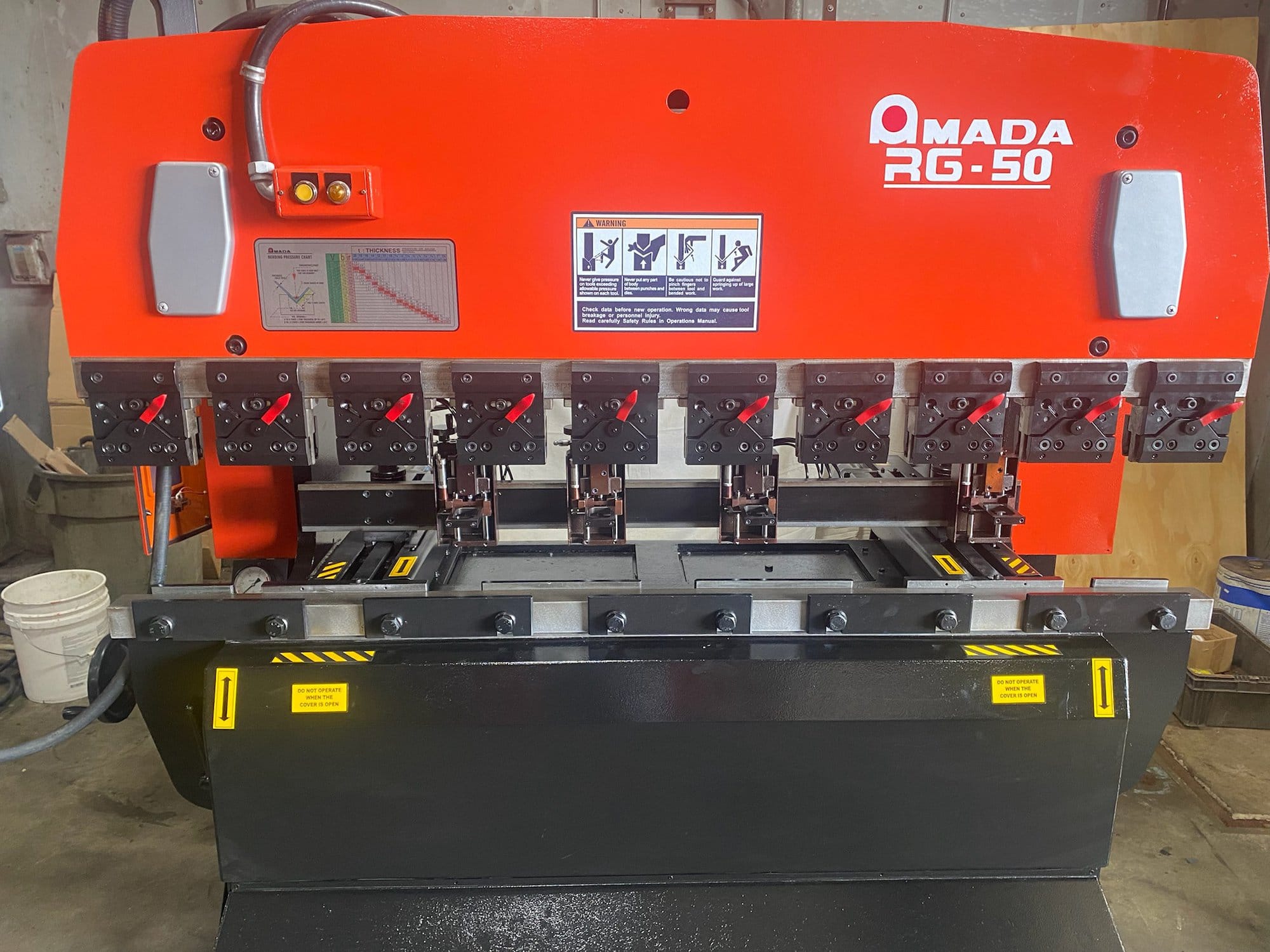 55 Ton x 6' Amada RG-50 CNC Press Brake, 1994 - NC9EXII CNC Control, 2 Axis Backgauge, Rebuilt July 2022