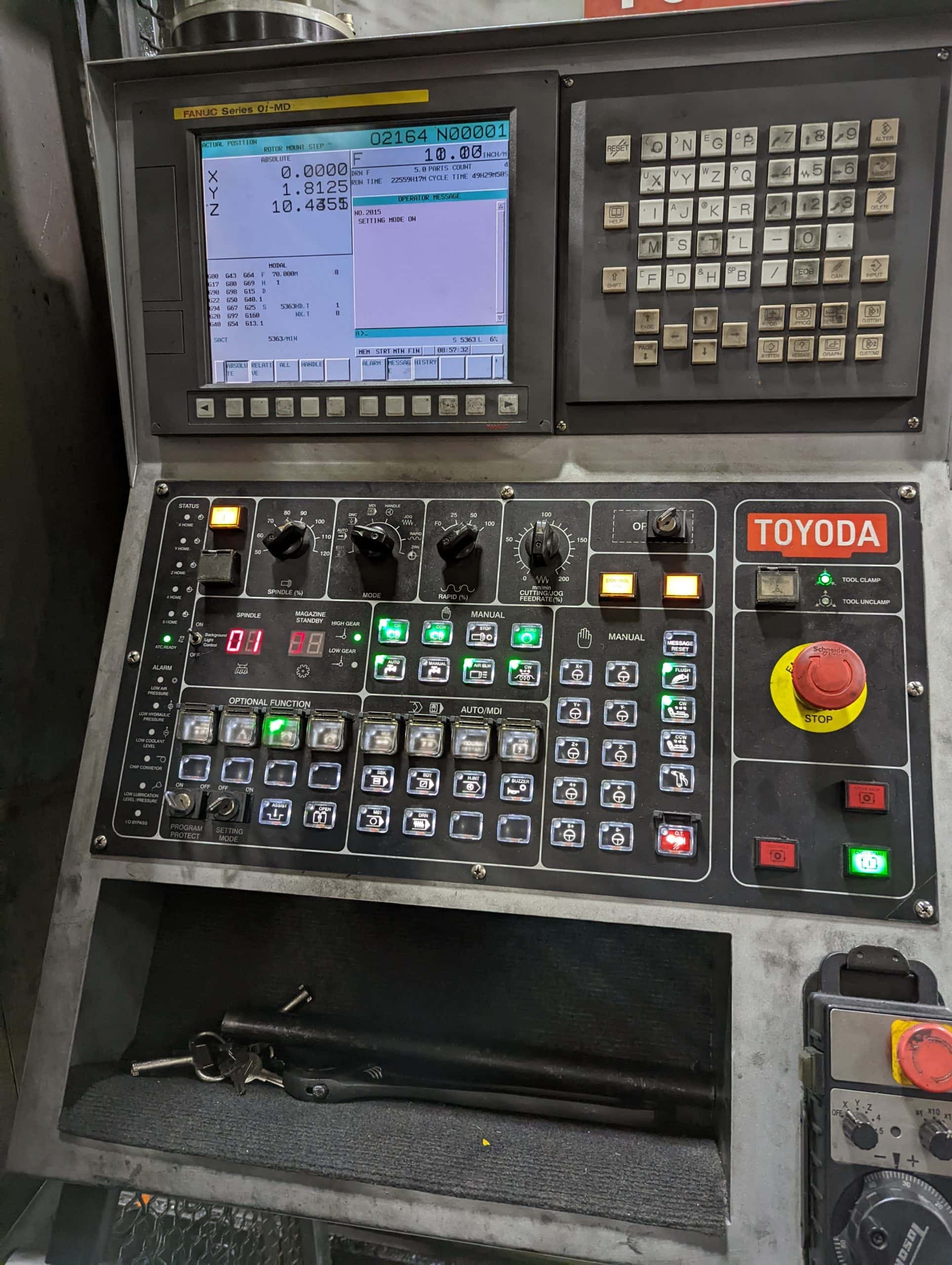 Toyoda FV1165 VMC, 2014 - 1000psi TSC , Auto Door System, Fanuc Control, Renishaw Probe - Image 3