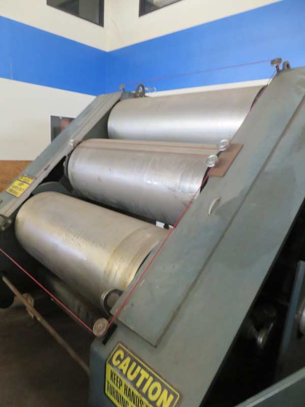 24" x 60" Gloucester Chrome Three Roll, 1999 - 45 Degree Sheet Stack, Cooling and Polishing Stand - Image 3